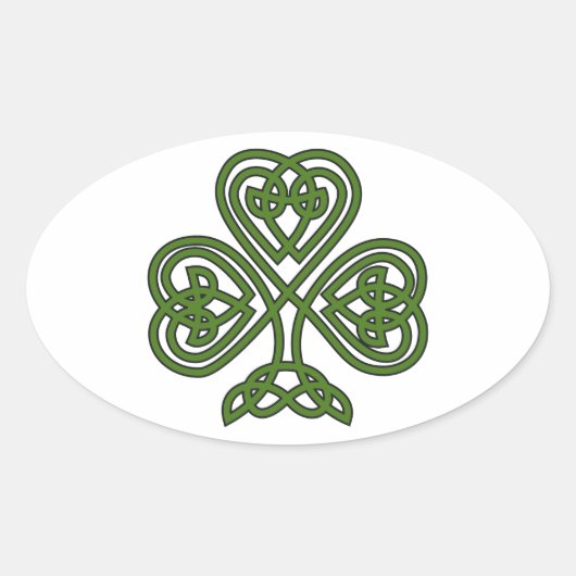 Celtic Kleeblatt - St Patricks Day Ovaler Aufkleber (Vorderseite)
