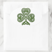 Celtic Kleeblatt - St Patricks Day Ovaler Aufkleber (Tasche)