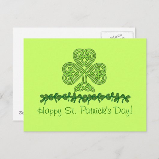 Celtic Kleeblatt St. Patrick's Day Postcard Postkarte (Vorne/Hinten)