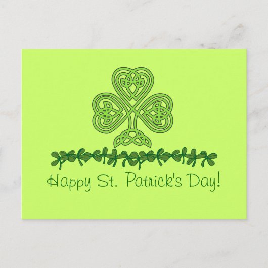 Celtic Kleeblatt St. Patrick's Day Postcard Postkarte (Vorderseite)