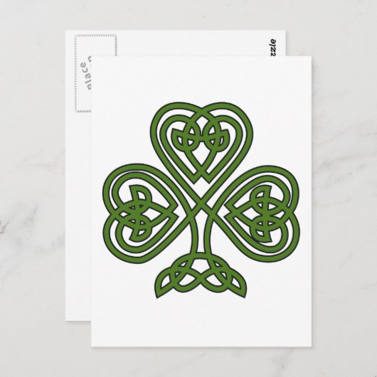 Celtic Kleeblatt - St Patricks Day Postkarte (Vorne/Hinten)