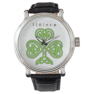 Celtic Kleeblatt St. Patrick's Day Slainte Armbanduhr