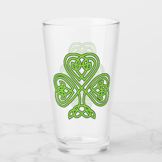 Celtic Kleeblatt Trefoil Knot St Patrick's Beverag Glas (Vorderseite)