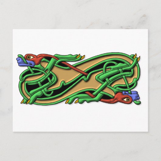 Celtic Knot 2 dogs - Farben Postkarte (Vorderseite)