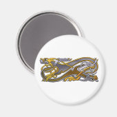 Celtic Knot 2 dogs - Gold und Silber Magnet (Vorderseite/Rückseite)