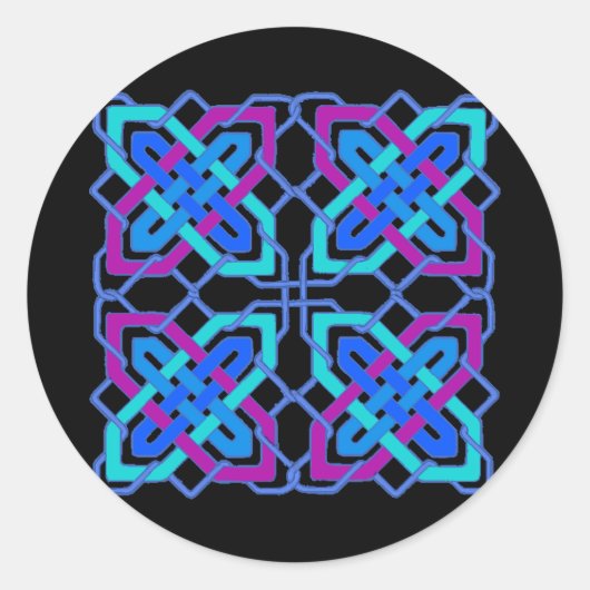 Celtic Knot 3 Black Runder Aufkleber (Vorderseite)