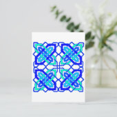 Celtic Knot 3 Blue Postkarte (Stehend Vorderseite)