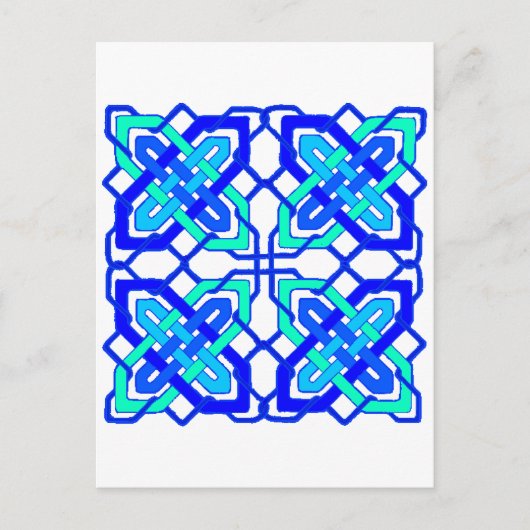 Celtic Knot 3 Blue Postkarte (Vorderseite)