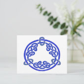 Celtic Knot 7 Blue Postkarte (Stehend Vorderseite)