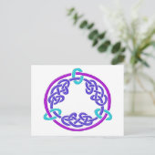 Celtic Knot 7 Lila Postkarte (Stehend Vorderseite)