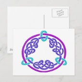 Celtic Knot 7 Lila Postkarte (Vorne/Hinten)
