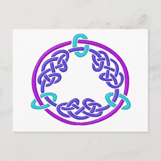 Celtic Knot 7 Lila Postkarte (Vorderseite)