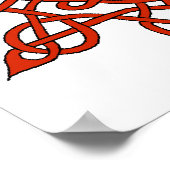 Celtic Knot 9 Red Poster (Ecke)
