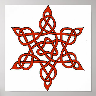 Celtic Knot 9 Red Poster