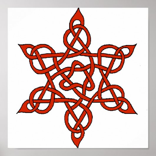 Celtic Knot 9 Red Poster (Vorne)