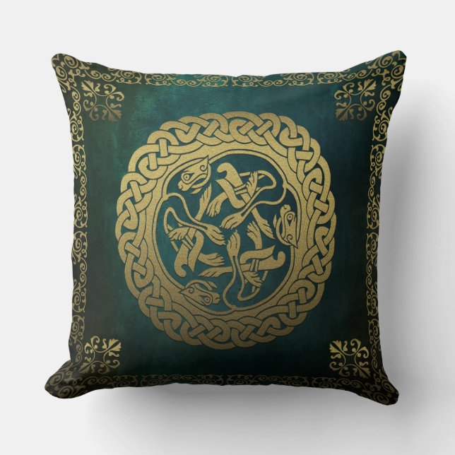 Celtic Knot Animals Throw Kissen (Vorderseite)