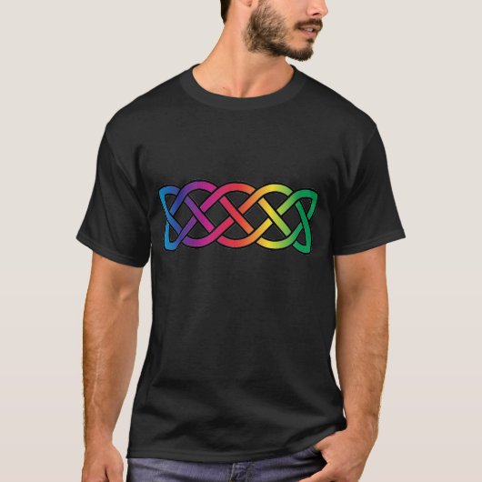 Celtic Knot Band Rainbow Gay Pride T-Shirt (Vorderseite)