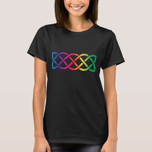 Celtic Knot Band Rainbow Lesbian Pride T-Shirt (Vorderseite)
