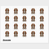 Celtic Knot Blenheim Cavapoo Quadratischer Aufkleber (Blatt)