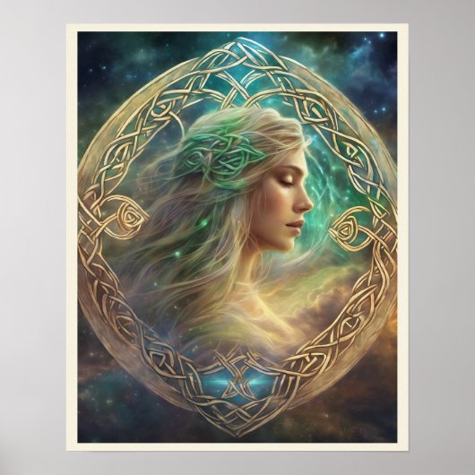 Celtic Knot Blond Hair Fancition Portrait Woman Poster (Vorne)