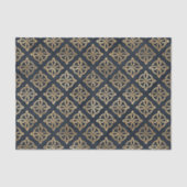 Celtic Knot Blue Gold Irish Pattern Seidenpapier (Vorderseite)