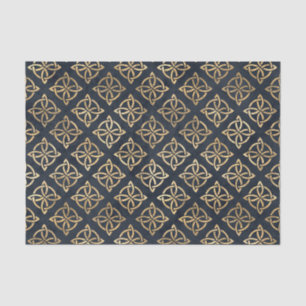 Celtic Knot Blue Gold Irish Pattern Seidenpapier
