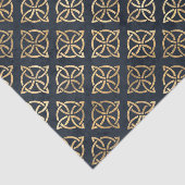 Celtic Knot Blue Gold Irish Pattern Seidenpapier (Ausschnitt)