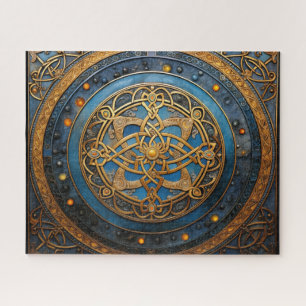 Celtic Knot Blue Gold Knüpfarbeit Puzzle