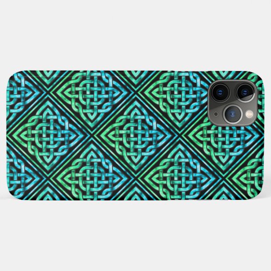 Celtic Knot - Blue Green Black iPhone 11 Max Case (Rückseite (Horizontal))