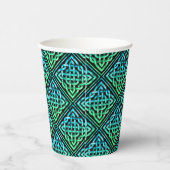 Celtic Knot Blue Green - Black Paper Cup Pappbecher (Rechts)
