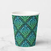 Celtic Knot Blue Green - Black Paper Cup Pappbecher (Vorderseite)