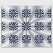 Celtic Knot Blue Metallic Geschenkpapier (Flach)