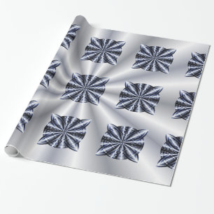 Celtic Knot Blue Metallic Geschenkpapier