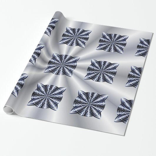 Celtic Knot Blue Metallic Geschenkpapier (Ungerollt)