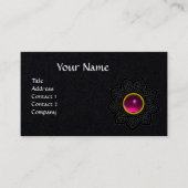 CELTIC KNOT BLUME FUCHSIA GEMSTONE MONOGRAMM Black Visitenkarte (Vorderseite)