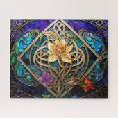 Celtic Knot Blume Gold Knüpfarbeit Puzzle (Horizontal)