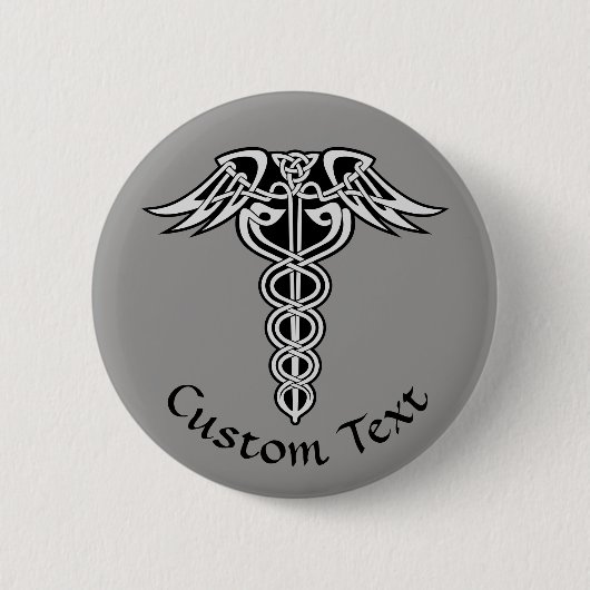 Celtic Knot Caduceus Button (Vorderseite)