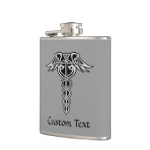 Celtic Knot Caduceus Flachmann (Links)