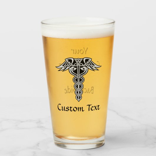 Celtic Knot Caduceus Glas (Vorne (Gefüllt))