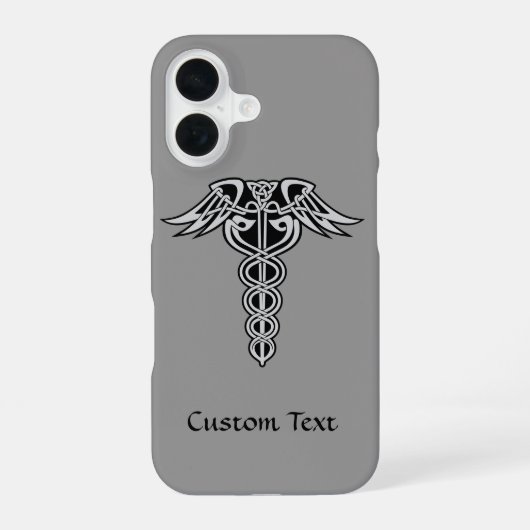 Celtic Knot Caduceus iPhone 16 Hülle (Rückseite)