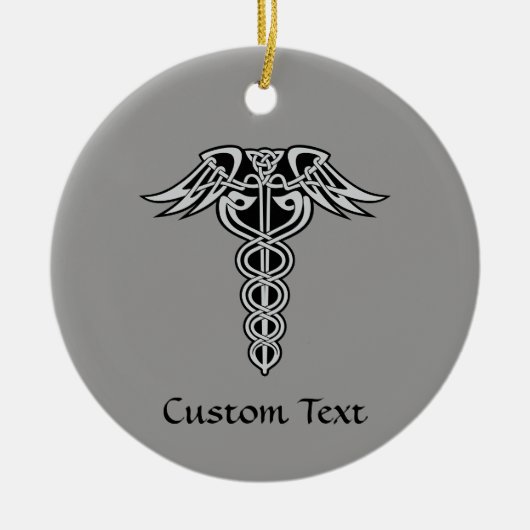 Celtic Knot Caduceus Keramik Ornament (Vorne)