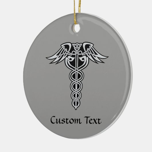 Celtic Knot Caduceus Keramik Ornament (Links)