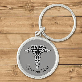 Celtic Knot Caduceus Schlüsselanhänger