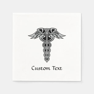 Celtic Knot Caduceus Serviette
