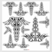 Celtic Knot Caduceus Sticker Set (Blatt)