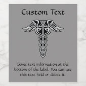 Celtic Knot Caduceus Weinetikett (Einzelnes Label)