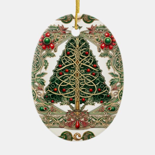 Celtic Knot Christmas Tree Keramik Ornament (Vorne)