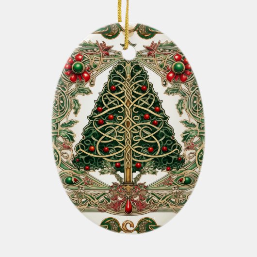 Celtic Knot Christmas Tree Keramik Ornament (Hinten)