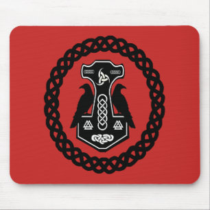 Celtic Knot Circle Thor's Hammer Mousepad