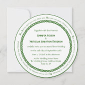 Celtic Knot Circle und Irish Wedding Segen Einladung (Vorderseite)